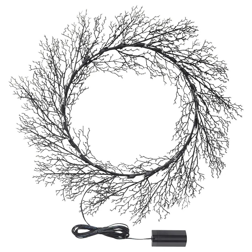 IKEA‎ KUSTFYR LED Wreath, Artificial Battery Operated/Outdoor (705.603.66) NEW